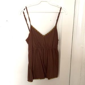 Cute brown sequined tank top for sale!